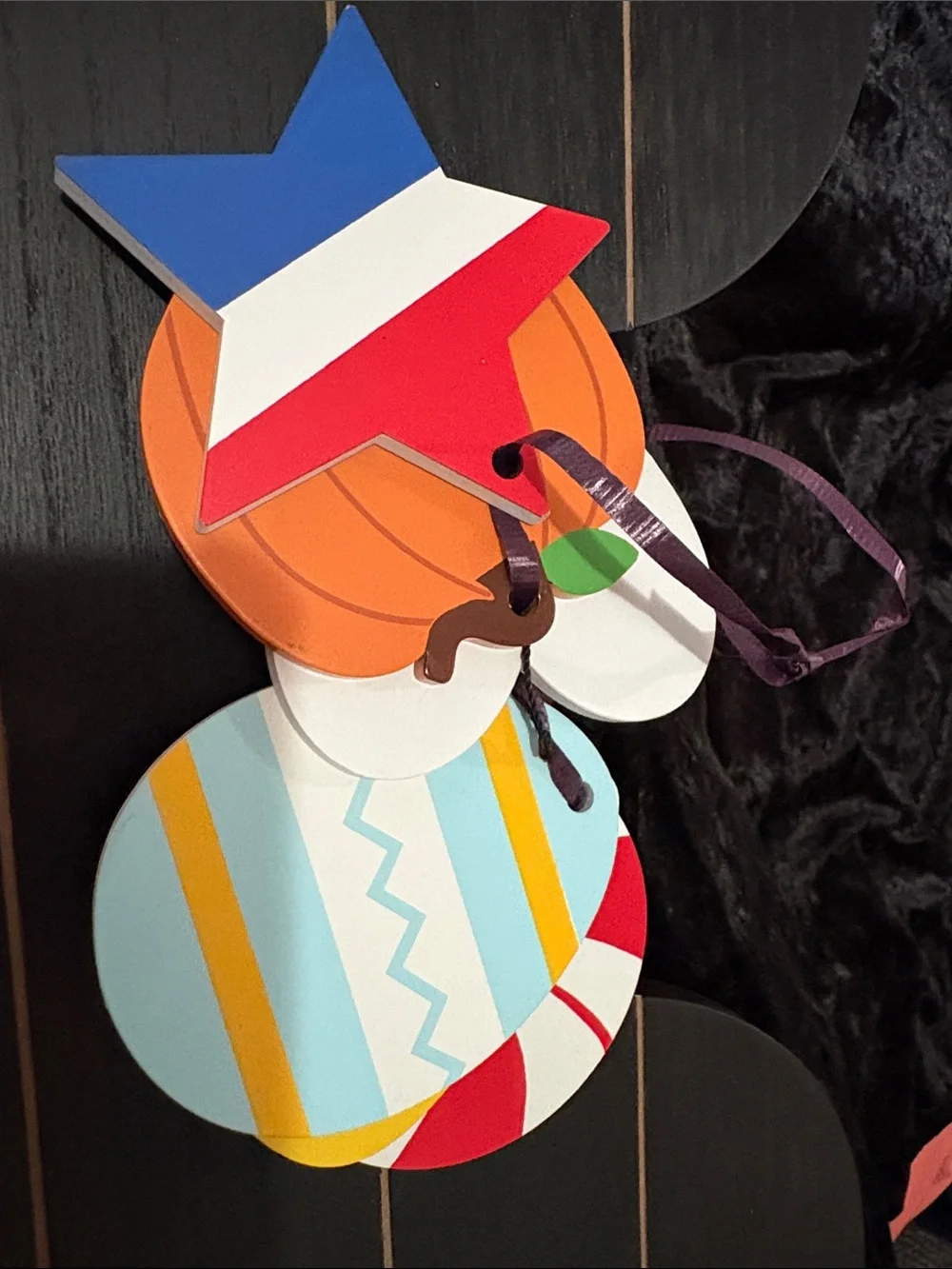 Hallmark Disney Porch Sign with White, Red, Orange, Yellow, Blue Accents